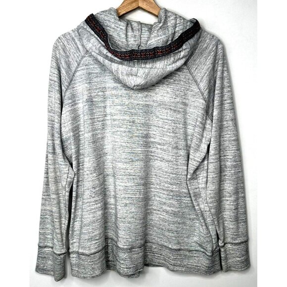 Eddie Bauer Womens Jacket Lightweight Full Zip Aztec Hooded Pockets Gray XL - Picture 2 of 16